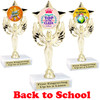 Back to School themed trophy.  9 Designs available. (7517