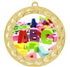  Back to School Themed Medal.  2  3/4" diameter with choice of art work.  Includes free engraving and neck ribbon  (935)