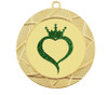 Glitter heart with crown insert medal.  Choice of 27 colors.  (940)