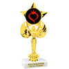 Glitter heart with crown insert trophy.  Choice of 27 insert colors.