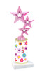 Flower pattern  trophy with choice of trophy height and figure (001)