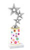 Flower pattern  trophy with choice of trophy height and figure (001)