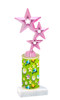 Birds &  Flowers  pattern  trophy with choice of trophy height and figure (003)