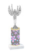  Flowers  pattern  trophy with choice of trophy height and figure (004)