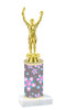  Flowers  pattern  trophy with choice of trophy height and figure (004)