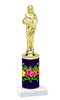 Flowers  pattern  trophy with choice of trophy height and figure (005)