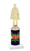 Flowers  pattern  trophy with choice of trophy height and figure (005)