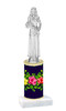 Flowers  pattern  trophy with choice of trophy height and figure (005)