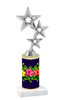 Flowers  pattern  trophy with choice of trophy height and figure (005)