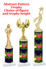 Flowers  pattern  trophy with choice of trophy height and figure (005)