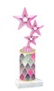 Pink Abstract  pattern  trophy with choice of trophy height and figure (007)