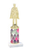 Pink Abstract  pattern  trophy with choice of trophy height and figure (007)