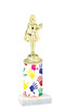 Handprint  pattern  trophy with choice of trophy height and figure (001)