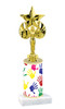 Handprint  pattern  trophy with choice of trophy height and figure (001)