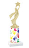 Handprint  pattern  trophy with choice of trophy height and figure (001)
