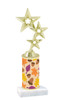 Fall  pattern  trophy with choice of trophy height and figure (010