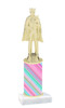 Stripe  pattern  trophy with choice of trophy height and figure (013