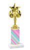 Stripe  pattern  trophy with choice of trophy height and figure (013