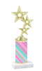 Stripe  pattern  trophy with choice of trophy height and figure (013