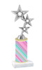 Stripe  pattern  trophy with choice of trophy height and figure (013