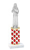 Strawberry  pattern  trophy with choice of trophy height and figure (014