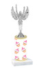 Cupcake  pattern  trophy with choice of trophy height and figure (017