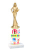 Circus  pattern  trophy with choice of trophy height and figure (020