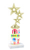 Circus  pattern  trophy with choice of trophy height and figure (020