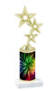 Firework  pattern  trophy with choice of trophy height and figure (022