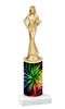 Firework  pattern  trophy with choice of trophy height and figure (022