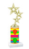 Balloons  pattern  trophy with choice of trophy height and figure (024