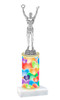 Heart Balloons  pattern  trophy with choice of trophy height and figure (026