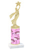 Flamingos  pattern  trophy with choice of trophy height and figure (027