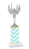 Chevron  pattern  trophy with choice of trophy height and figure (028