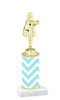 Chevron  pattern  trophy with choice of trophy height and figure (028