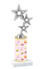 Cupcake  pattern  trophy with choice of trophy height and figure (029