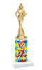 Autism  pattern  trophy with choice of trophy height and figure (030