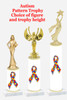 Autism  pattern  trophy with choice of trophy height and figure (031