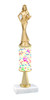 Confetti & Streamers  pattern  trophy with choice of trophy height and figure (033stem