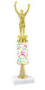 Confetti & Streamers  pattern  trophy with choice of trophy height and figure (033stem