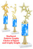 Starburst  pattern  trophy with choice of trophy height and figure (034stem