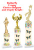 Butterfly  trophy with choice of trophy height and figure (B02