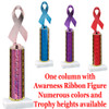 Awareness Ribbon Trophy with column.  Numerous Ribbon Colors,  trophy heights and column colors available.