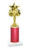 Glitter Column trophy with choice of glitter color, trophy height and base.  Victory with star