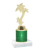 Glitter Column trophy with choice of glitter color.  5  1/2"  tall - great for side awards, participation and more!  Ribbon Star