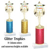 School theme  Glitter Column trophy with choice of glitter color, trophy height and base.  (MF1080)