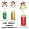 School theme  Glitter Column trophy with choice of glitter color, trophy height and base.  (MF1080) 12