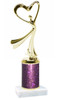 Glitter Column trophy with choice of glitter color, trophy height and base.  Modern  Gold Victory with star