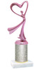 Glitter Column trophy with choice of glitter color, trophy height and base.  Modern Pink  Victory with star