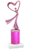 Glitter Column trophy with choice of glitter color, trophy height and base.  Modern Pink  Victory with star